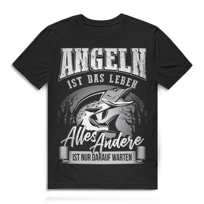 Angeln ist das Leben Shirt Männer – Lustiges Angler T-Shirt mit Raubfisch Spruch