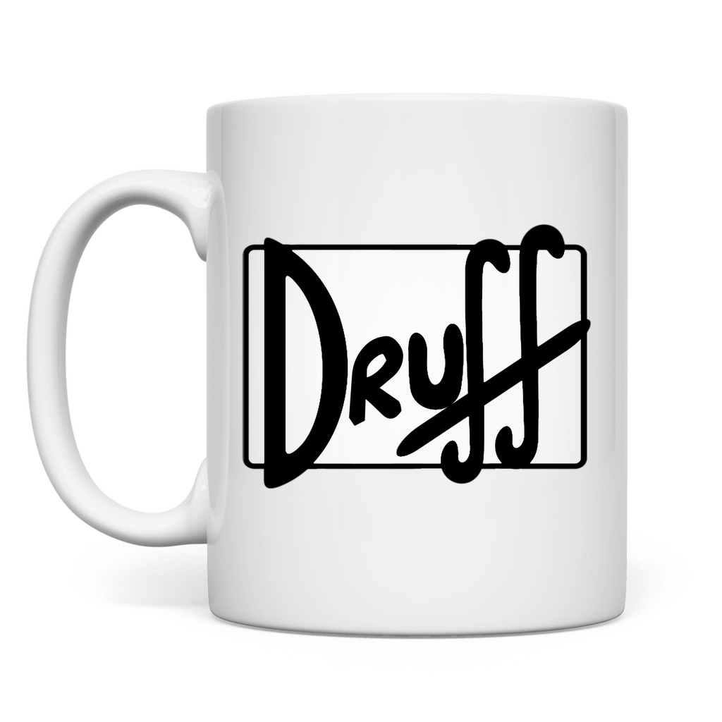Tasse druﬀ – Retro Logo Mug im Bold Typografie Style White