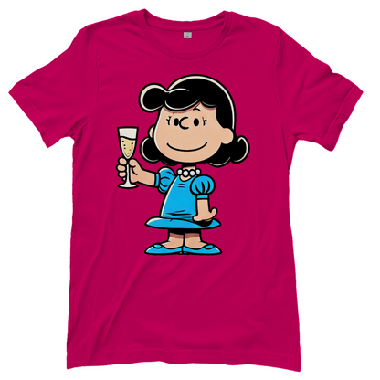 Lucy van Pelt mit Sekt -  Die Peanuts - Damenshirt