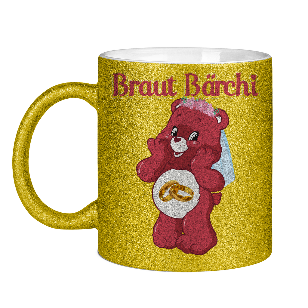 Braut Bärchi - Glücksbärchi - Glitzertasse