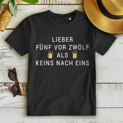 Lieber fünf vor zwölf als keins nach eins - Damen Premium Bio T-Shirt Schwarz