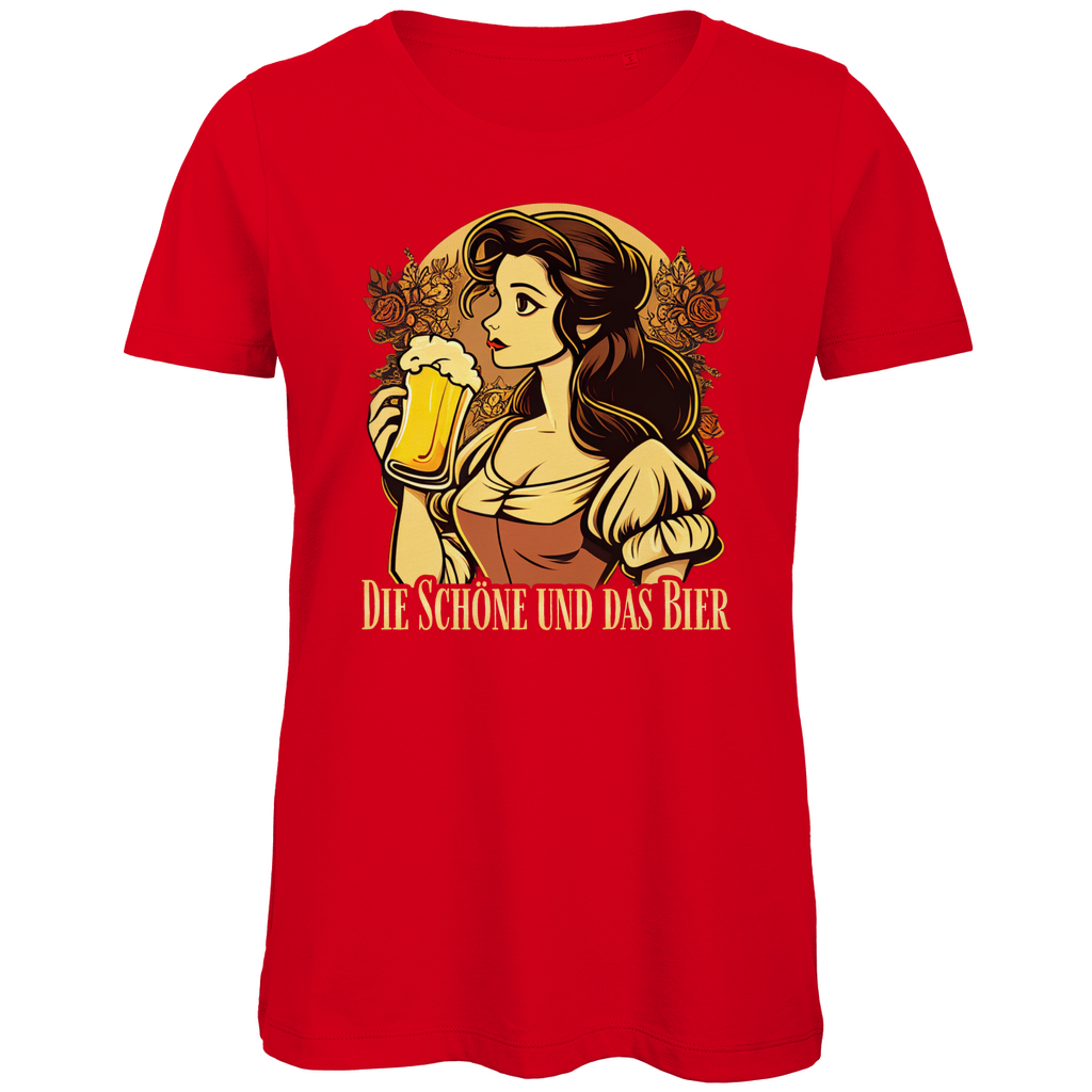 Die Schöne und das Bier Belle - Damen Premium Bio T-Shirt Red