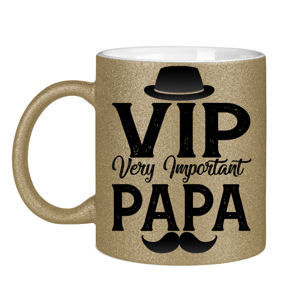 VIP very important Papa - Glitzertasse Dark Gold Glitter One size