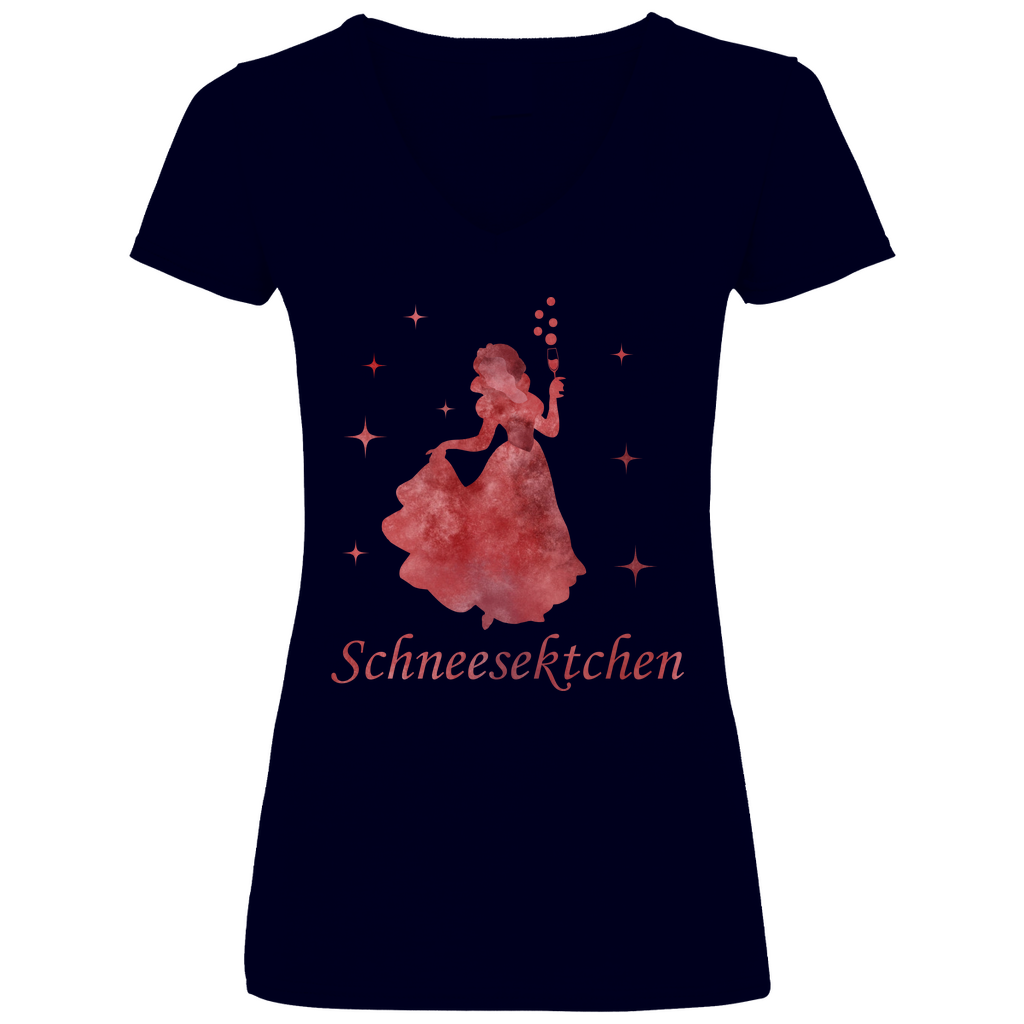 Schneesektchen - Prinzessin Aquarell - V-Neck Damenshirt