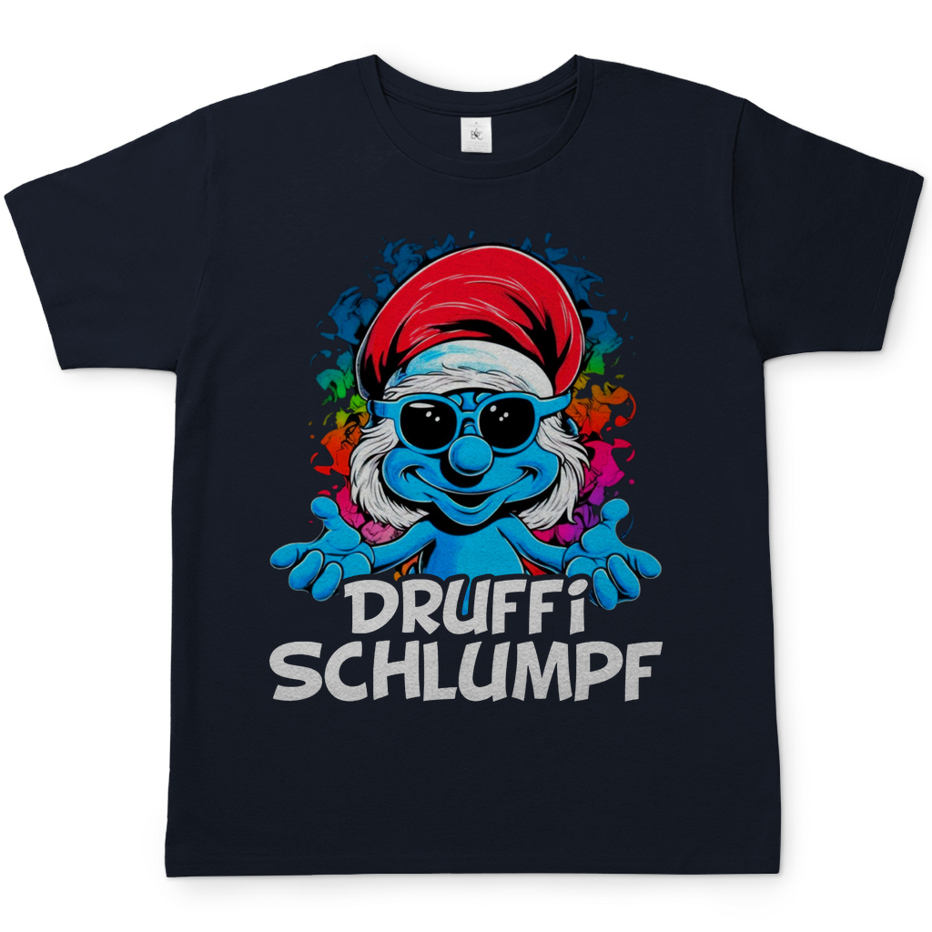 Druffi Schlumpf Grafik - Herren Shirt Navy