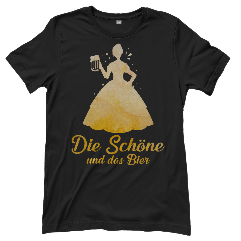 Die schöne und das Bier - Prinzessin Aquarell - Damenshirt Black