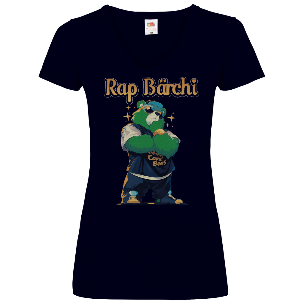 Rap Bärchi - Glücksbärchi - V-Neck Damenshirt