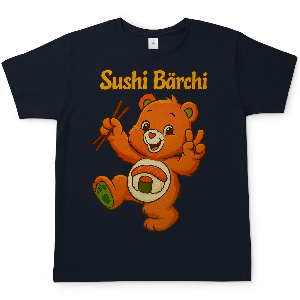 Sushi Bärchi - Glücksbärchi - Herren T-Shirt Navy