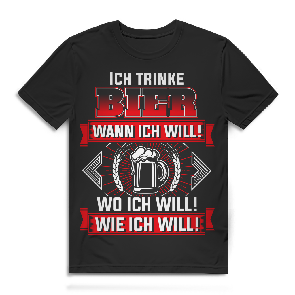 Herren Bier T-Shirt – Lustiges Geschenk für Bierliebhaber – Bio Baumwolle Black