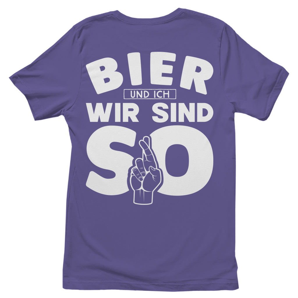 Bier und ich wir sind so - Damenshirt Millennial Lilac