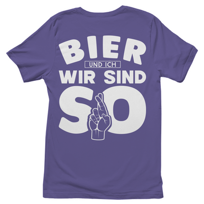 Bier und ich wir sind so - Damenshirt Millennial Lilac