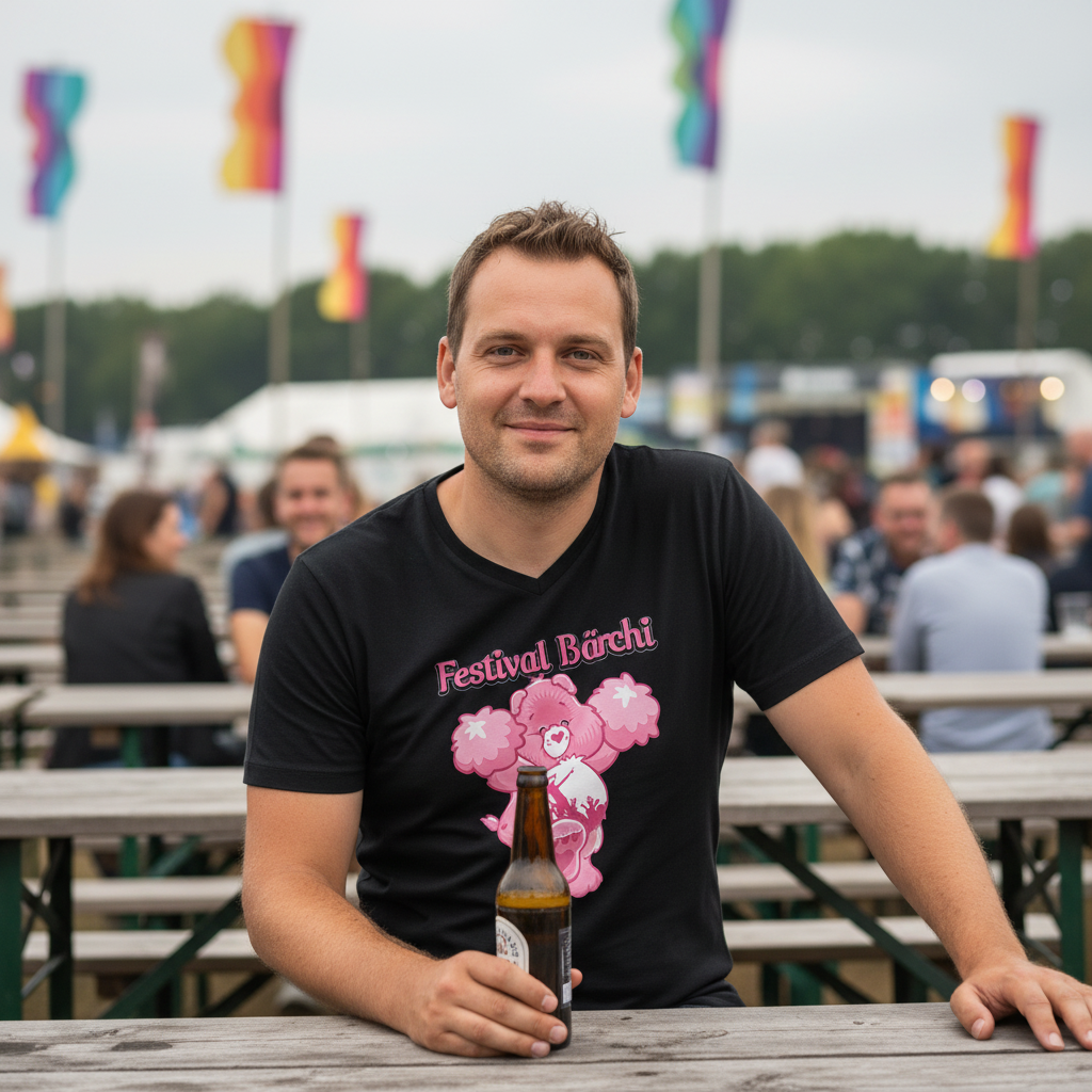 Festival Bärchi - Glücksbärchi - Herren V-Neck Shirt