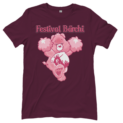 Burgundy Techno Shirt Damen Festival Bärchi für Techno-Liebhaberinnen und Rave-Queens
