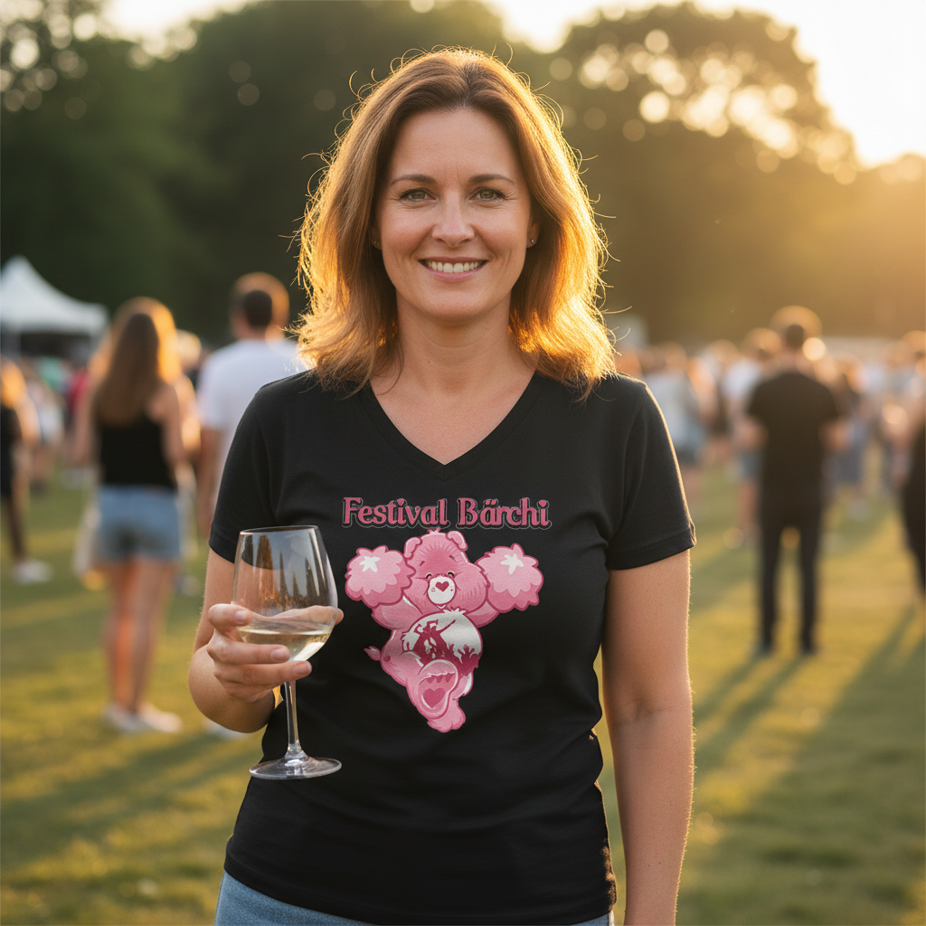 Festival Bärchi - Glücksbärchi - V-Neck Damenshirt