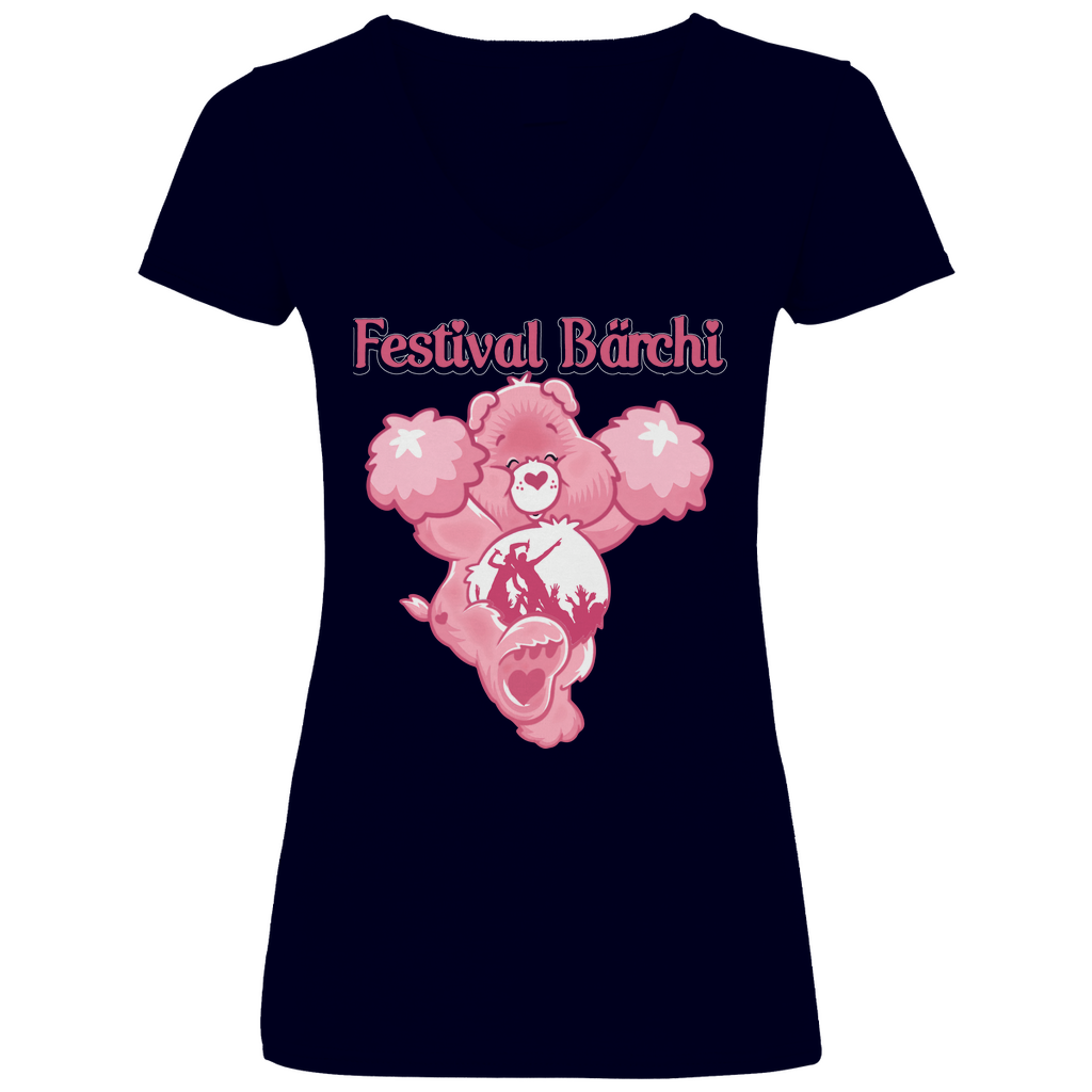 Festival Bärchi - Glücksbärchi - V-Neck Damenshirt Deep Navy