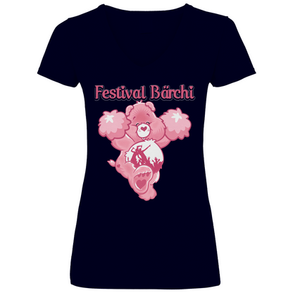 Festival Bärchi - Glücksbärchi - V-Neck Damenshirt Deep Navy