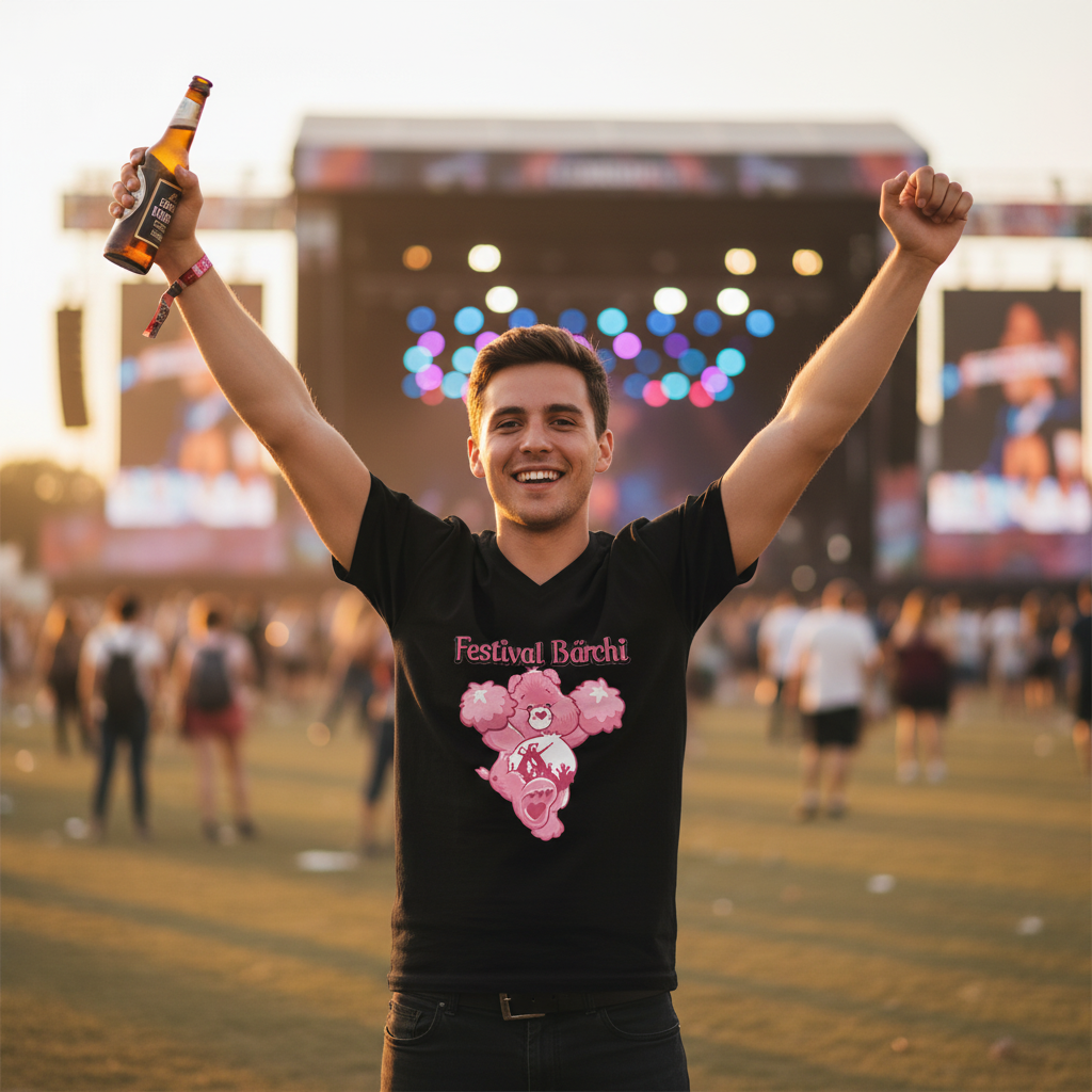 Festival Bärchi - Glücksbärchi - Herren V-Neck Shirt