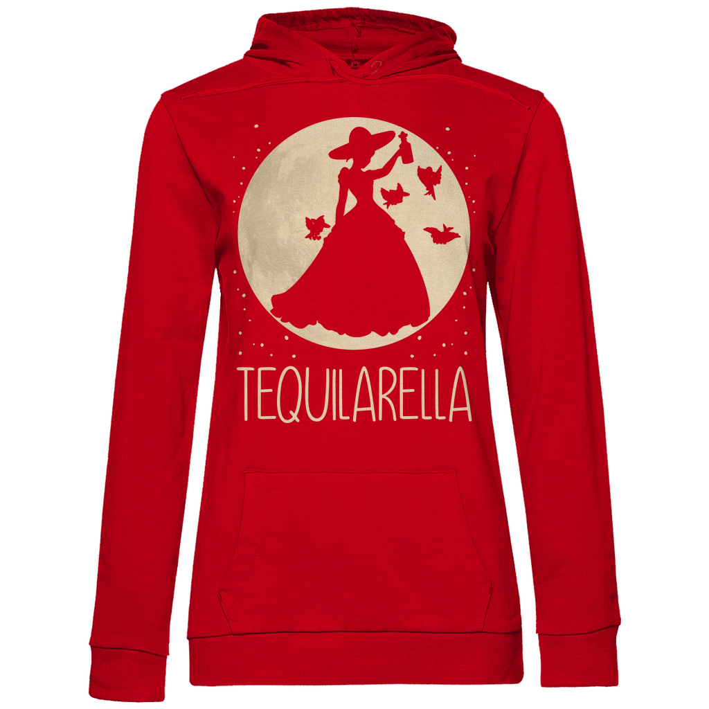 Roter Festival Hoodie mit Tequilarella Print Mond Prinzessin für Damen, Frontansicht