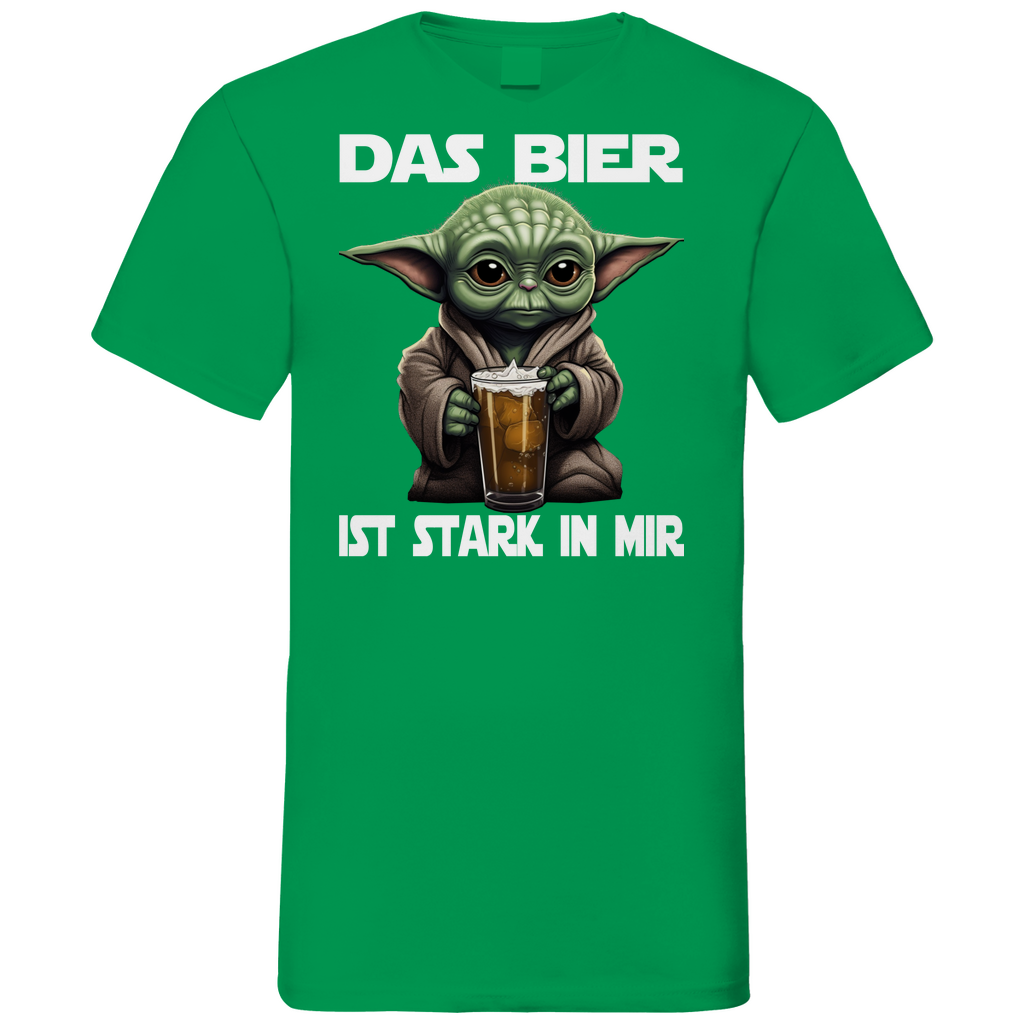 Das Bier ist stark in mir - Baby Yoda Grogu - Herren V-Neck Shirt