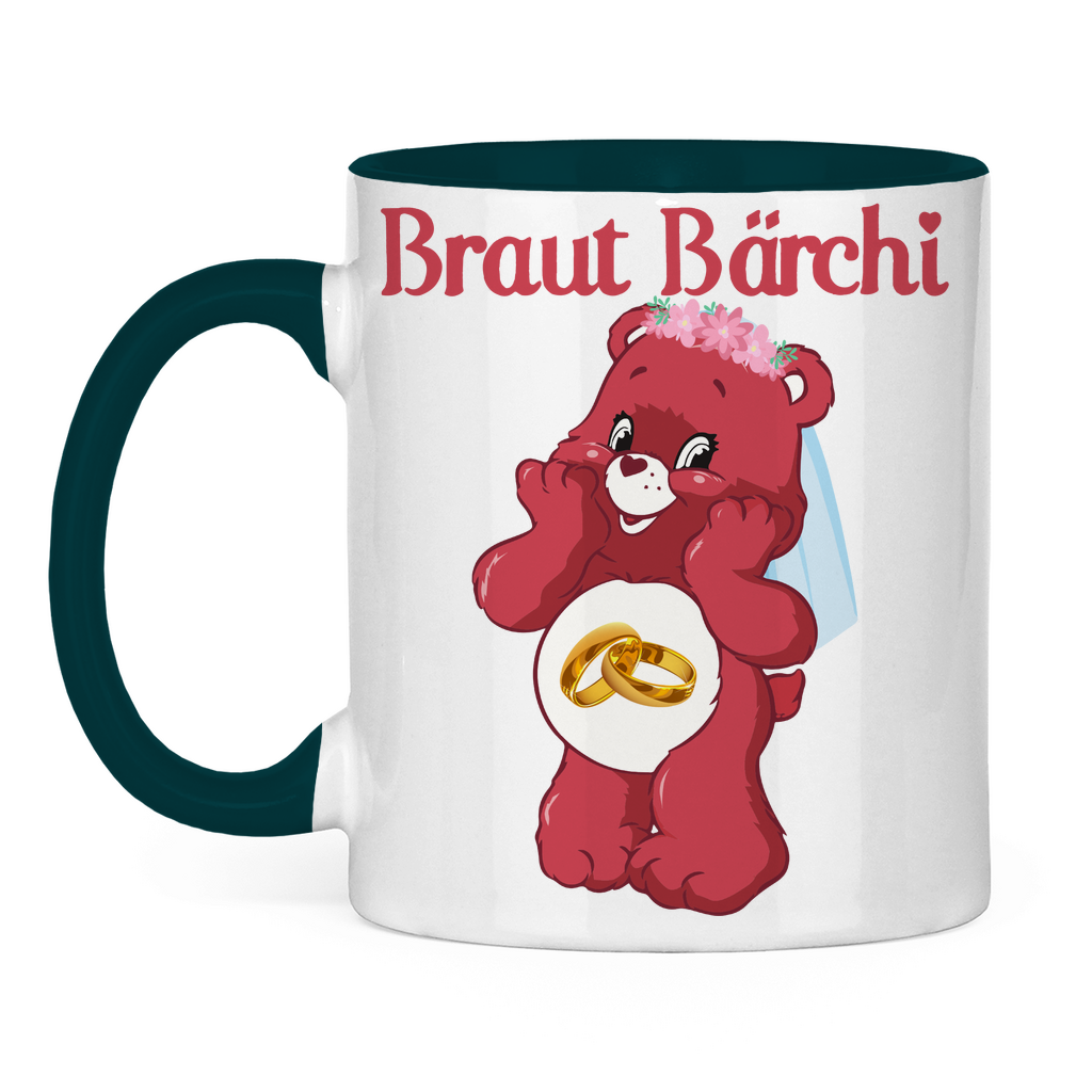 Braut Bärchi - Glücksbärchi - Tasse zweifarbig Petrol
