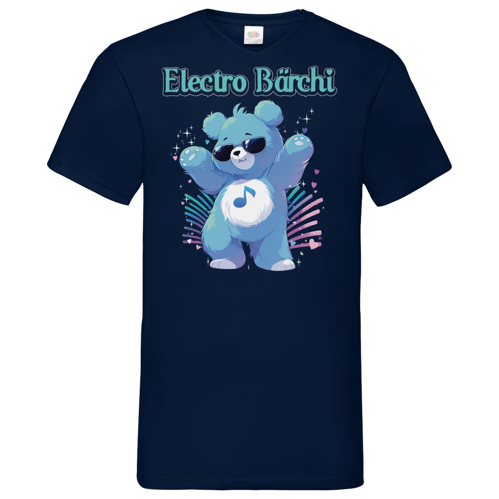 Electro Bärchi - Glücksbärchi - Herren V-Neck Shirt