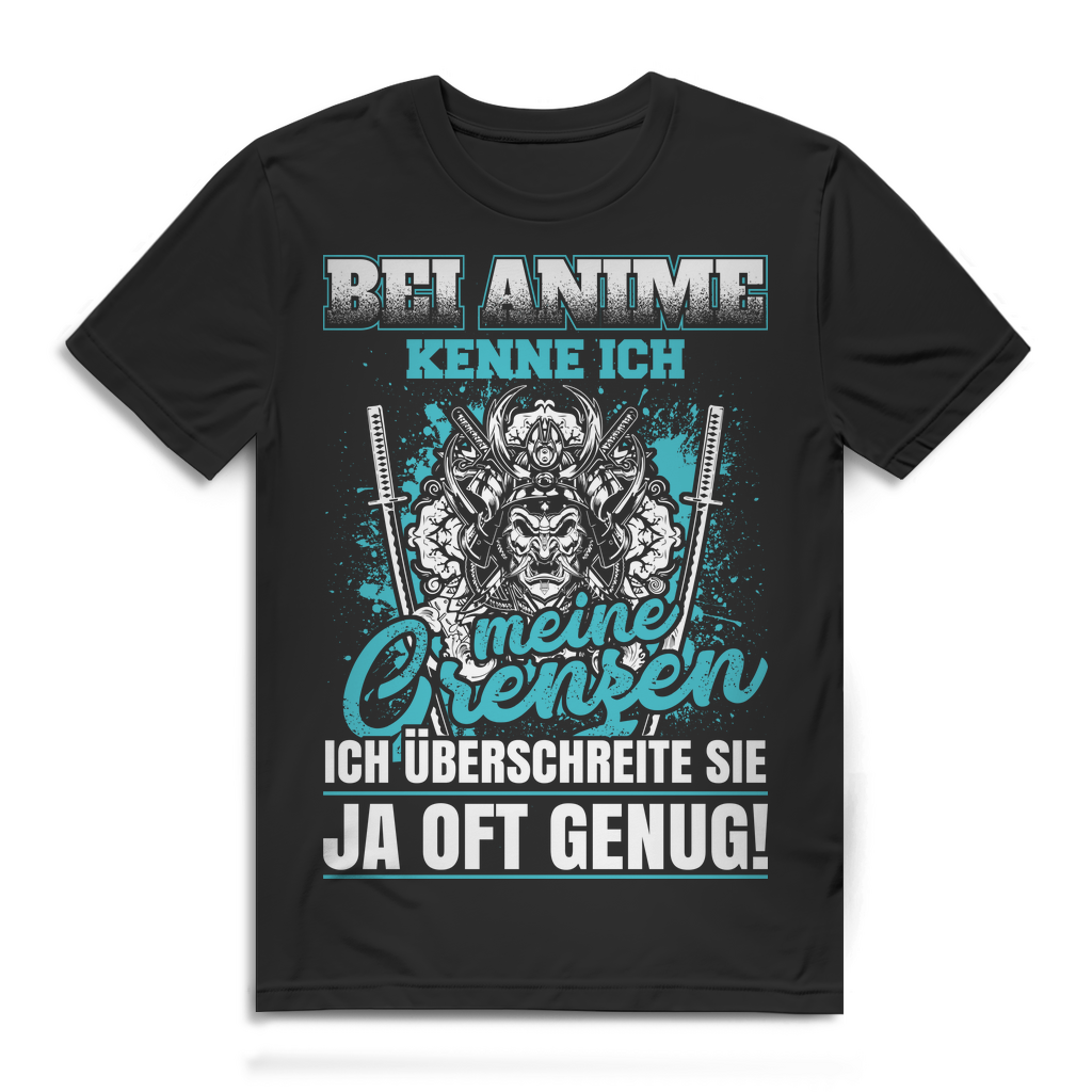 Herren T-Shirt Bei Anime kenne ich meine Grenzen Anime Shirt Bio Baumwolle Black