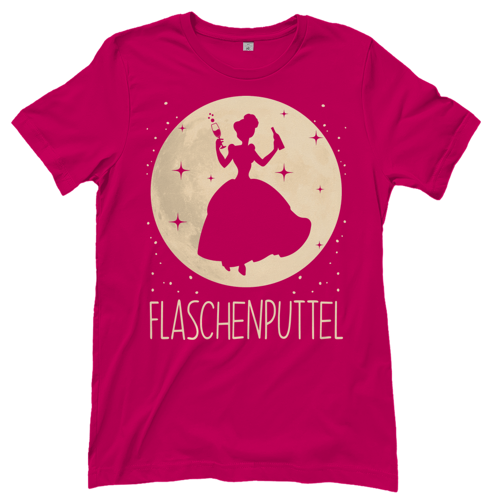 Sorbet Shirt Frauen mit Flaschenputtel Design Mädelsabend Party Prinzessin, Frontansicht