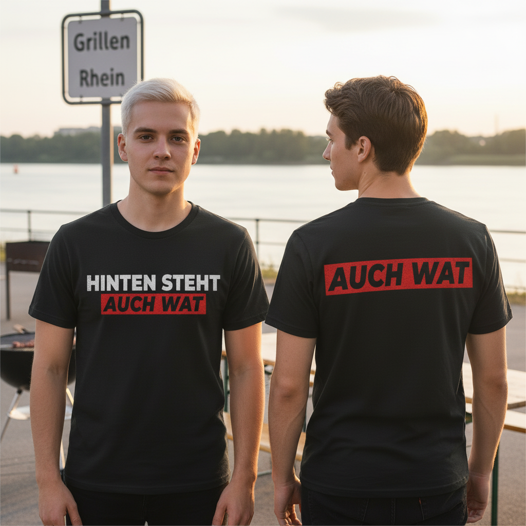 Hinten steht auch wat - Beidseitiger Druck - Herren Shirt