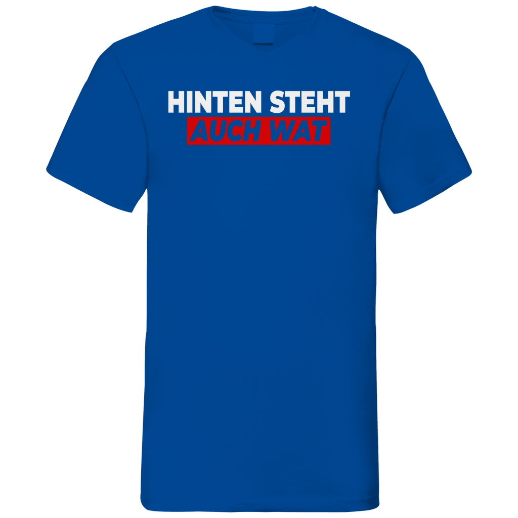Hinten steht auch wat - Beidseitiger Druck - Herren V-Neck Shirt Royal Blue