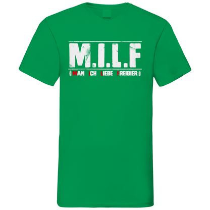 MILF man ich liebe Freibier - Herren V-Neck Shirt Kelly Green
