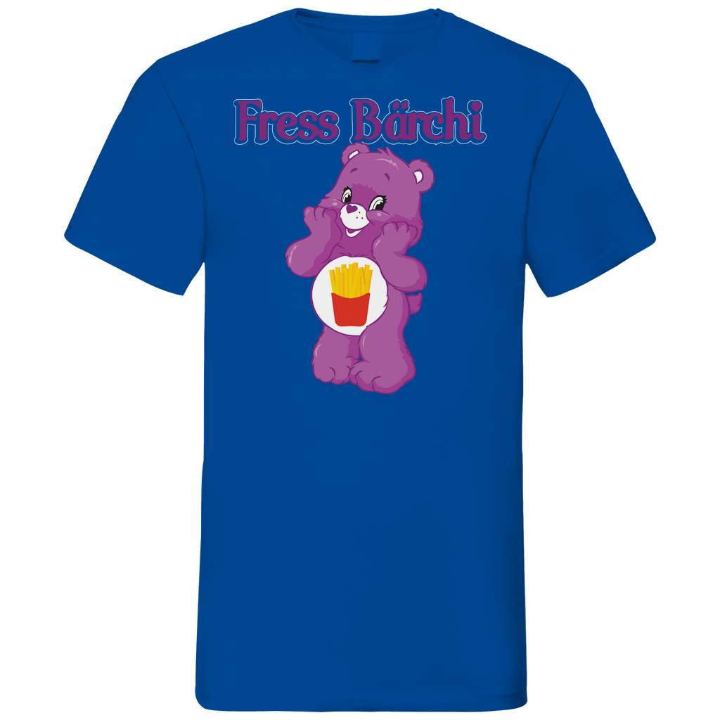 Fress Bärchi - Glücksbärchi - Herren V-Neck Shirt Royal Blue