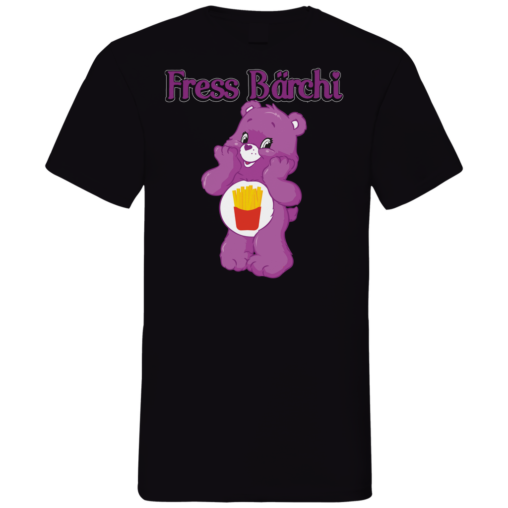 Fress Bärchi - Glücksbärchi - Herren V-Neck Shirt Black