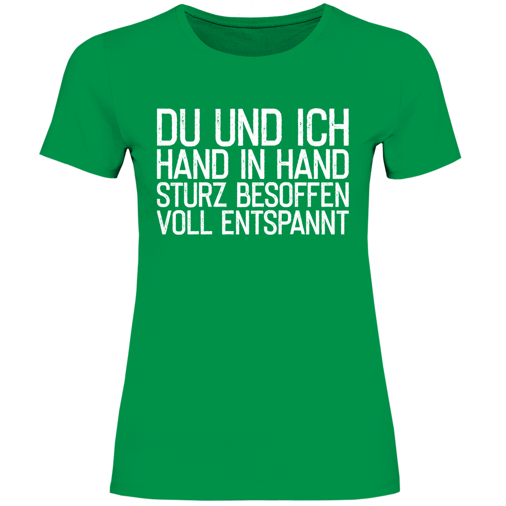 Du und ich Hand in Hand - Damenshirt Kelly Green
