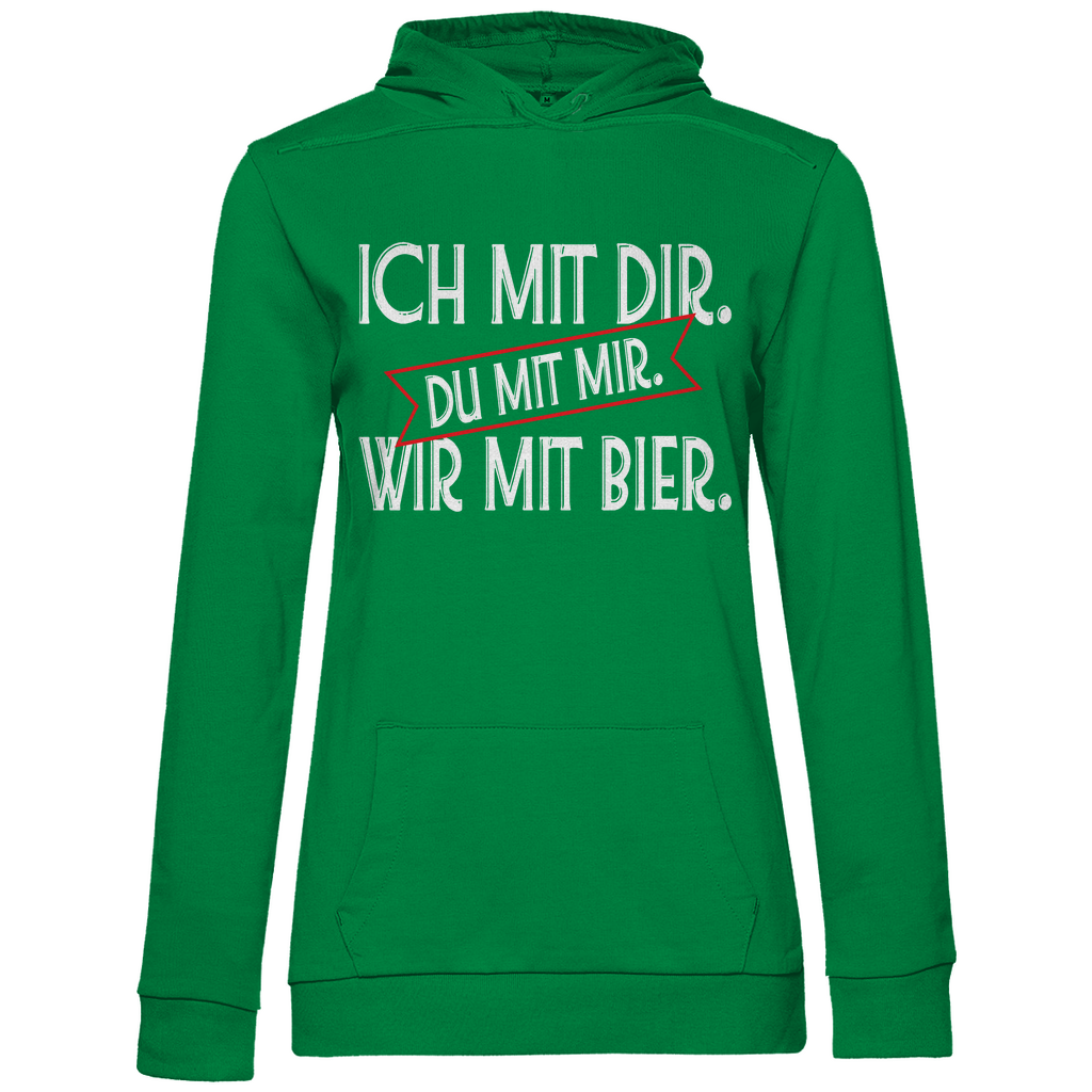 Ich mit dir. Du mit mir. Wir mit Bier. - Damen Hoodie Kelly Green