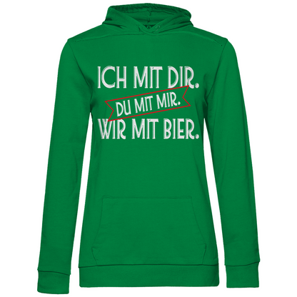 Ich mit dir. Du mit mir. Wir mit Bier. - Damen Hoodie Kelly Green