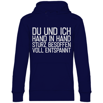 Du und ich Hand in Hand - Unisex Hoodie Navy Blue