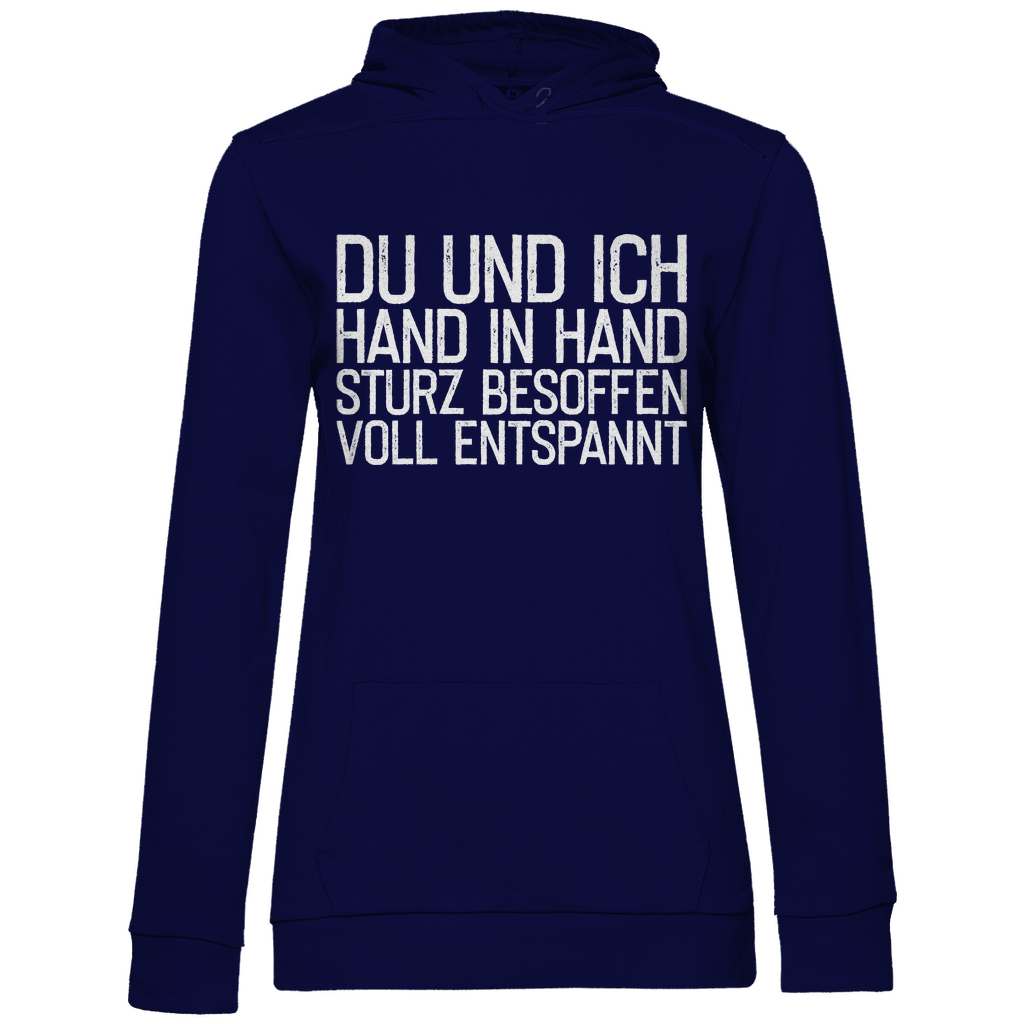 Du und ich Hand in Hand - Damen Hoodie Navy Blue