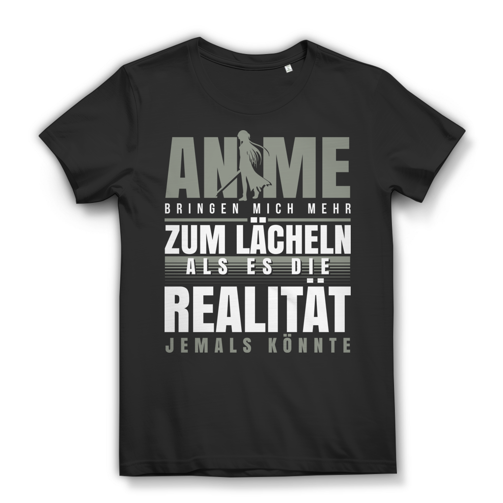 Damen T-Shirt Anime bringen mich mehr zum Lächeln als die Realität Black