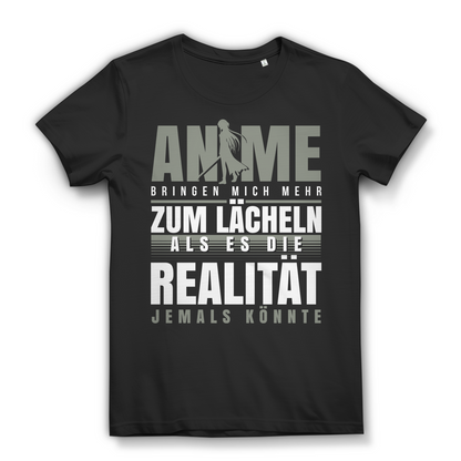 Damen T-Shirt Anime bringen mich mehr zum Lächeln als die Realität Black