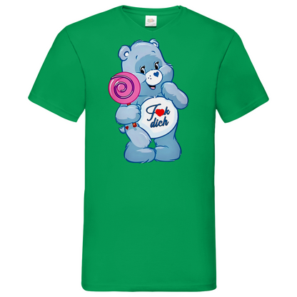 Fck dich Bärchi - Glücksbärchi - Herren V-Neck Shirt Kelly Green