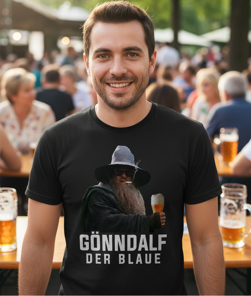 Gönndalf der Blaue T-Shirt Herren - Erwartet Meine Rückkehr - HDR Shirt