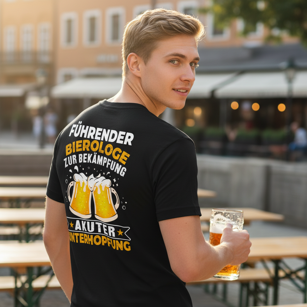 Führender Bierologe zur Bekämpfung akuter Unterhopfung - Herren V-Neck Shirt