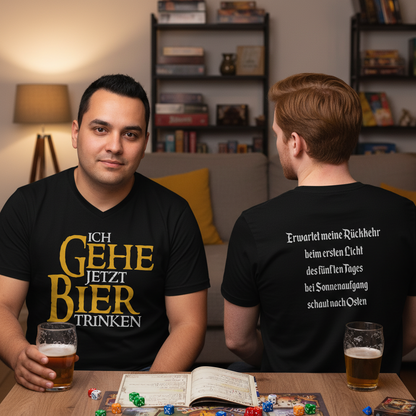 Ich gehe jetzt Bier trinken HDR - Beidseitiger Druck - Herren V-Neck Shirt