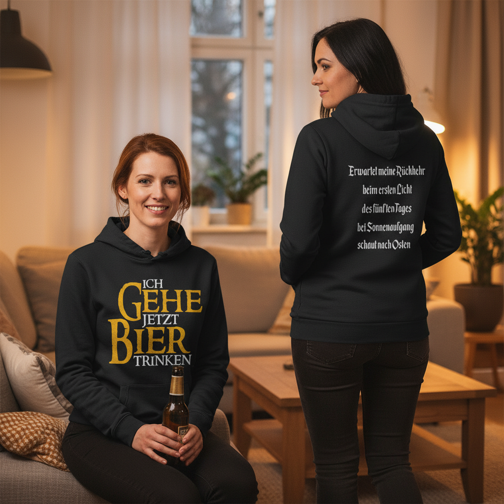 Ich gehe jetzt Bier trinken HDR - Beidseitiger Druck - Damen Hoodie