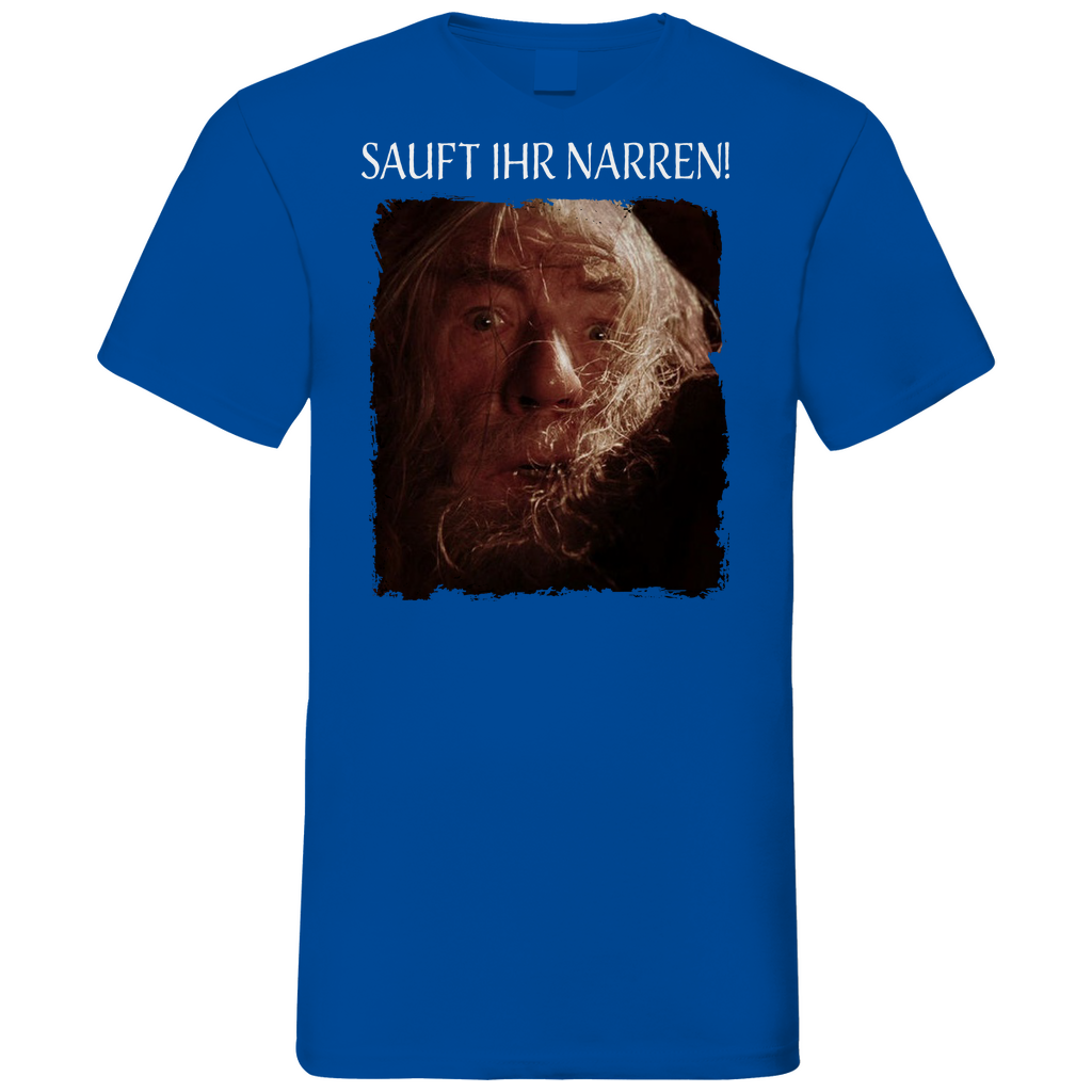 Sauft ihr Narren! Der Herr der Ringe Gandalf - Herren V-Neck Shirt Royal Blue