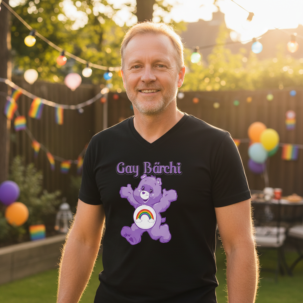 Gay Bärchi - Glücksbärchi - Herren V-Neck Shirt