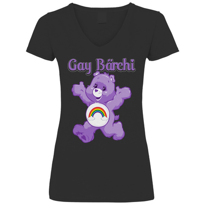 Gay Bärchi - Glücksbärchi - V-Neck Damenshirt Black