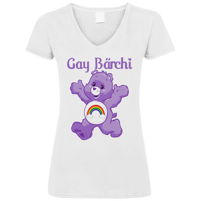 Gay Bärchi - Glücksbärchi - V-Neck Damenshirt White