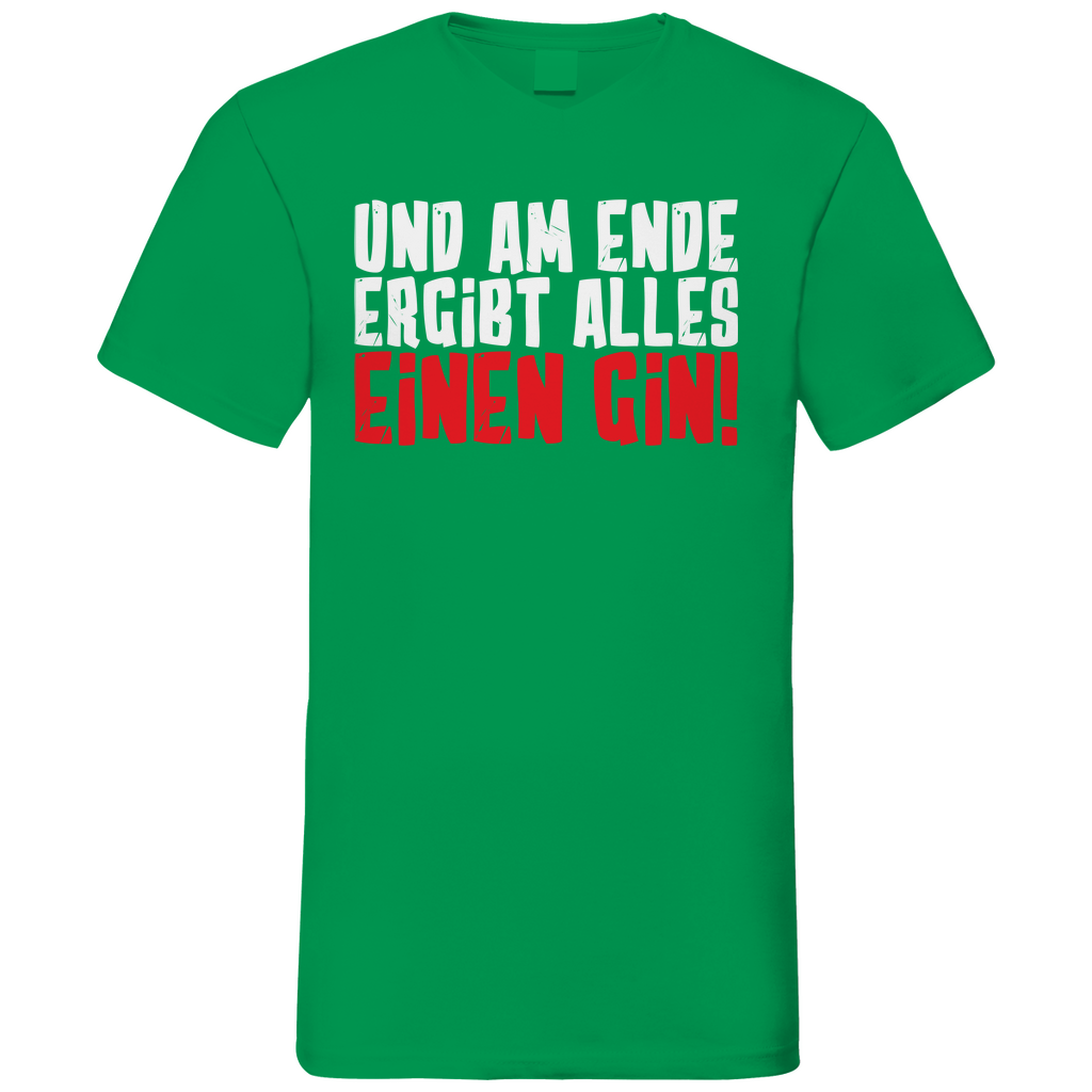 Und am Ende ergibt alles einen Gin! - Herren V-Neck Shirt Kelly Green