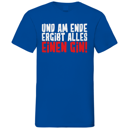 Und am Ende ergibt alles einen Gin! - Herren V-Neck Shirt Royal Blue
